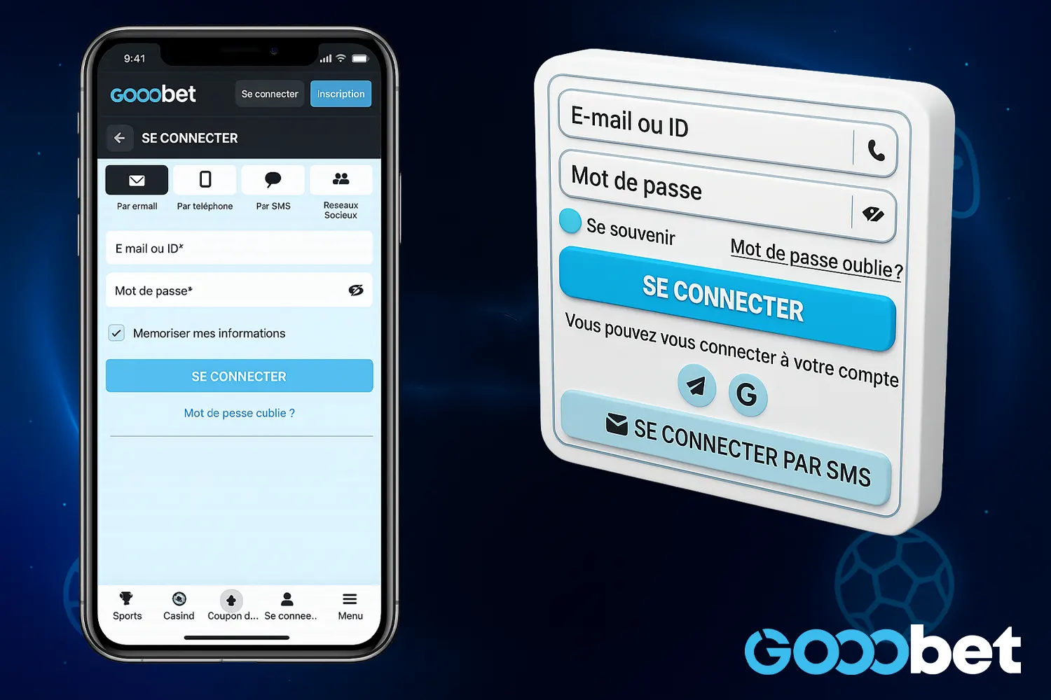 Gooobet registration screen with phone number field